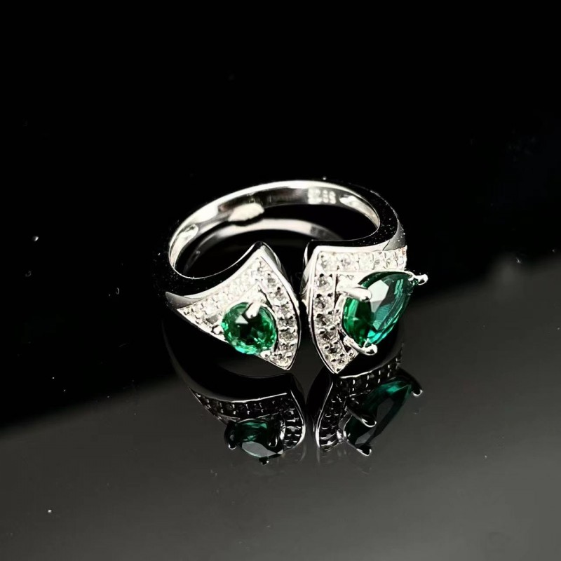 Ruif Jewelry Classic Design S925 Silver 4mm/5x7mm ct Lab Grown Emerald Ring Wedding Bands Ruif Jewelry Classic Design S925 Silver 4mm/5x7mm ct Lab Grown Emerald Ring Wedding Bands