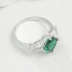 Ruif Jewelry Classic Design S925 Silver 8x8mm Lab Grown Emerald Ring Wedding Bands Ruif Jewelry Classic Design S925 Silver 8x8mm Lab Grown Emerald Ring Wedding Bands