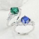 Ruif Jewelry Classic Design S925 Silver 8x8mm Lab Grown Emerald Ring Wedding Bands Ruif Jewelry Classic Design S925 Silver 8x8mm Lab Grown Emerald Ring Wedding Bands