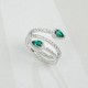 Ruif Jewelry Classic Design S925 Silver 2 pcs pear shape Lab Grown Emerald Ring Wedding Bands Ruif Jewelry Classic Design S925 Silver 2 pcs pear shape Lab Grown Emerald Ring Wedding Bands