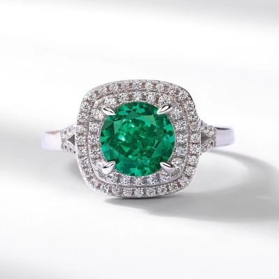 Ruif Jewelry Classic Design S925 Silver 1.05ct Lab Grown Emerald Ring Wedding Bands Ruif Jewelry Classic Design S925 Silver 1.05ct Lab Grown Emerald Ring Wedding Bands