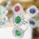 Ruif Jewelry Classic Design S925 Silver 2.17ct Lab Grown Emerald Ring Wedding Bands