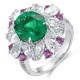 Ruif Jewelry Classic Design S925 Silver 3.67ct Lab Grown Emerald Ring Wedding Bands