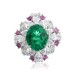 Ruif Jewelry Classic Design S925 Silver 3.67ct Lab Grown Emerald Ring Wedding Bands