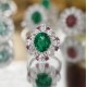 Ruif Jewelry Classic Design S925 Silver 3.67ct Lab Grown Emerald Ring Wedding Bands
