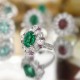 Ruif Jewelry Classic Design S925 Silver 3.67ct Lab Grown Emerald Ring Wedding Bands