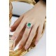 Ruif Jewelry Classic Design S925 Silver 3.67ct Lab Grown Emerald Ring Wedding Bands