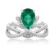 Ruif Jewelry Classic Design S925 Silver 1.95ct Lab Grown Emerald Ring Wedding Bands