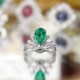 Ruif Jewelry Classic Design S925 Silver 1.95ct Lab Grown Emerald Ring Wedding Bands