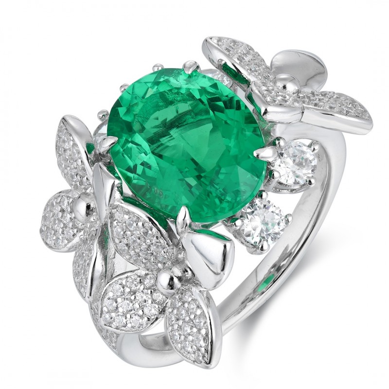 Ruif Jewelry Classic Design S925 Silver 3.715ct Lab Grown Emerald Ring Wedding Bands Ruif Jewelry Classic Design S925 Silver 3.715ct Lab Grown Emerald Ring Wedding Bands