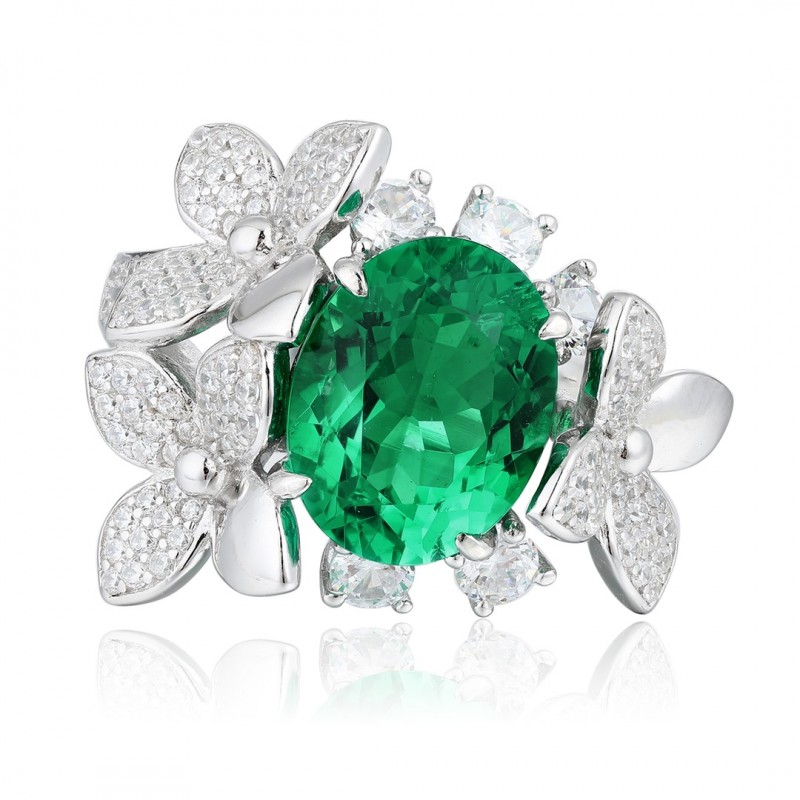 Ruif Jewelry Classic Design S925 Silver 3.715ct Lab Grown Emerald Ring Wedding Bands Ruif Jewelry Classic Design S925 Silver 3.715ct Lab Grown Emerald Ring Wedding Bands