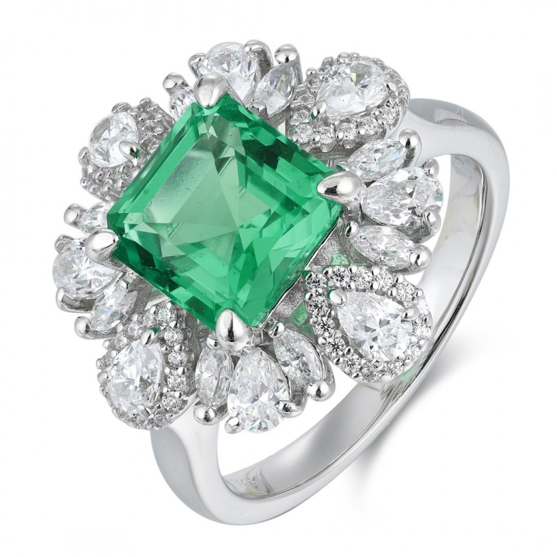 Ruif Jewelry Classic Design S925 Silver 3.65ct Lab Grown Emerald Ring Wedding Bands Ruif Jewelry Classic Design S925 Silver 3.65ct Lab Grown Emerald Ring Wedding Bands