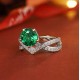 Ruif Jewelry Classic Design S925 Silver 1.96ct Lab Grown Emerald Ring Wedding Bands