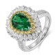 Ruif Jewelry Classic Design S925 Silver 1.92ct Lab Grown Emerald Ring Wedding Bands