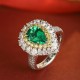 Ruif Jewelry Classic Design S925 Silver 1.92ct Lab Grown Emerald Ring Wedding Bands