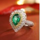Ruif Jewelry Classic Design S925 Silver 1.92ct Lab Grown Emerald Ring Wedding Bands