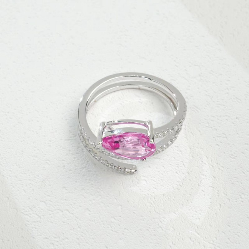 Ruif Jewelry Classic Design S925 Silver 7x9mm1.88ct Papalacha Lab Grown Sapphire Ring Wedding Bands for party gift Ruif Jewelry Classic Design S925 Silver 7x9mm1.88ct Papalacha Lab Grown Sapphire Ring Wedding Bands for party gift