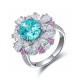 Ruif Jewelry Classic Design S925 Silver 5.65ct Lab Paraiba Ring Wedding Bands