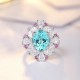 Ruif Jewelry Classic Design S925 Silver 5.65ct Lab Paraiba Ring Wedding Bands