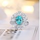 Ruif Jewelry Classic Design S925 Silver 3.175ct Lab Paraiba Ring Wedding Bands
