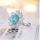 Ruif Jewelry Classic Design S925 Silver 3.175ct Lab Paraiba Ring Wedding Bands