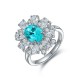 Ruif Jewelry Classic Design S925 Silver 3.175ct Lab Paraiba Ring Wedding Bands