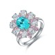 Ruif Jewelry Classic Design S925 Silver 3.175ct Lab Paraiba Ring Wedding Bands Gems Jewelry