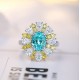Ruif Jewelry Classic Design S925 Silver Lab Paraiba Ring Wedding Bands