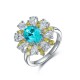 Ruif Jewelry Classic Design S925 Silver 3.07ct Lab Paraiba Ring Wedding Bands