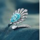 Ruif Jewelry Classic Design S925 Silver 3.48ct Lab Paraiba Ring Wedding Bands