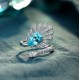 Ruif Jewelry Classic Design S925 Silver 3.48ct Lab Paraiba Ring Wedding Bands