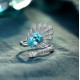 Ruif Jewelry Classic Design S925 Silver 3.48ct Lab Paraiba Ring Wedding Bands Ruif Jewelry Classic Design S925 Silver 3.48ct Lab Paraiba Ring Wedding Bands