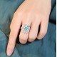 Ruif Jewelry Classic Design S925 Silver 3.48ct Lab Paraiba Ring Wedding Bands
