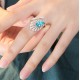 Ruif Jewelry Classic Design S925 Silver 3.48ct Lab Paraiba Ring Wedding Bands