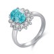 Ruif Jewelry Classic Design S925 Silver 3.09ct Lab Paraiba Ring Wedding Bands Ruif Jewelry Classic Design S925 Silver 3.09ct Lab Paraiba Ring Wedding Bands