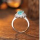 Ruif Jewelry Classic Design S925 Silver 3.09ct Lab Paraiba Ring Wedding Bands Ruif Jewelry Classic Design S925 Silver 3.09ct Lab Paraiba Ring Wedding Bands