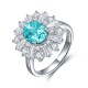 Ruif Jewelry Classic Design S925 Silver 3.06ct Lab Paraiba Ring Wedding Bands