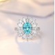 Ruif Jewelry Classic Design S925 Silver 3.06ct Lab Paraiba Ring Wedding Bands