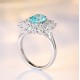 Ruif Jewelry Classic Design S925 Silver 3.06ct Lab Paraiba Ring Wedding Bands