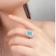 Ruif Jewelry Classic Design S925 Silver 3.06ct Lab Paraiba Ring Wedding Bands