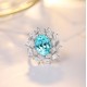 Ruif Jewelry Classic Design S925 Silver 6.35ct Lab Paraiba Ring Wedding Bands