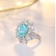 Ruif Jewelry Classic Design S925 Silver 6.35ct Lab Paraiba Ring Wedding Bands