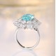 Ruif Jewelry Classic Design S925 Silver 6.35ct Lab Paraiba Ring Wedding Bands