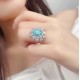 Ruif Jewelry Classic Design S925 Silver 6.35ct Lab Paraiba Ring Wedding Bands