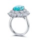 Ruif Jewelry Classic Design S925 Silver 6.35ct Lab Paraiba Ring Wedding Bands