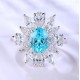 Ruif Jewelry Classic Design S925 Silver 2.69ct Lab Paraiba Ring Wedding Bands Ruif Jewelry Classic Design S925 Silver 2.69ct Lab Paraiba Ring Wedding Bands