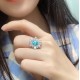 Ruif Jewelry Classic Design S925 Silver 2.69ct Lab Paraiba Ring Wedding Bands Ruif Jewelry Classic Design S925 Silver 2.69ct Lab Paraiba Ring Wedding Bands