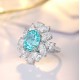 Ruif Jewelry Classic Design S925 Silver 10.71ct Lab Paraiba Ring Wedding Bands Ruif Jewelry Classic Design S925 Silver 10.71ct Lab Paraiba Ring Wedding Bands