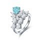 Ruif Jewelry Classic Design S925 Silver 1.94ct Lab Paraiba Ring Wedding Bands Ruif Jewelry Classic Design S925 Silver 1.94ct Lab Paraiba Ring Wedding Bands