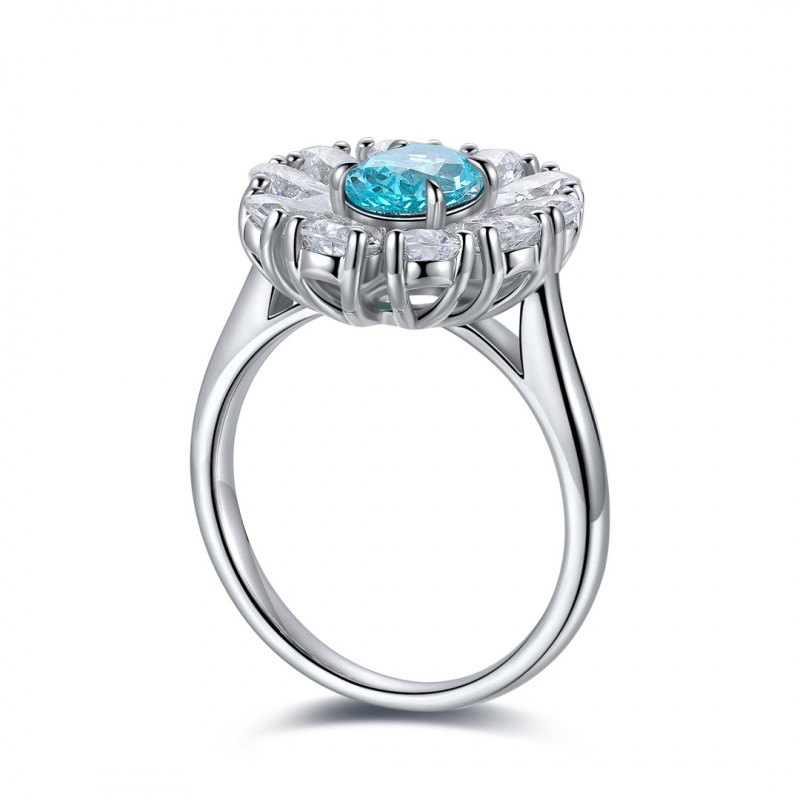 Ruif Jewelry Classic Design S925 Silver 1.32ct Lab Paraiba Ring Wedding Bands Ruif Jewelry Classic Design S925 Silver 1.32ct Lab Paraiba Ring Wedding Bands